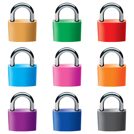 padlocks in diferent coloursのイラスト素材