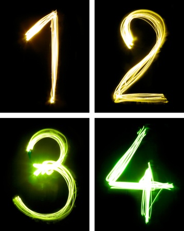 letters painted with lightの写真素材