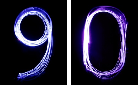 letters painted with lightの写真素材