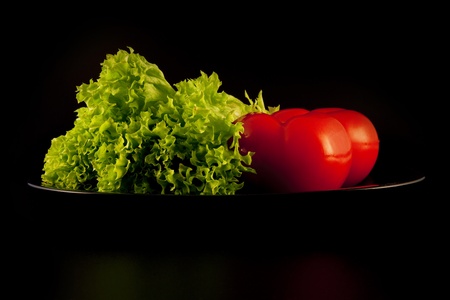 lettuce and tomatoの写真素材