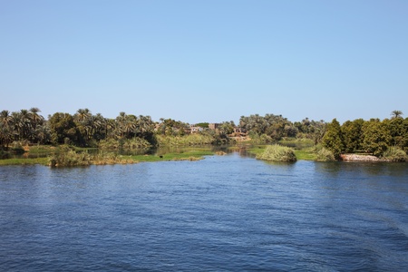 a small island on the Nileの写真素材