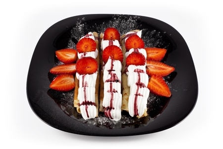 Pancakes with strawberries