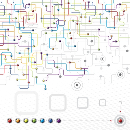 Colorful technological installations on a white background のイラスト素材