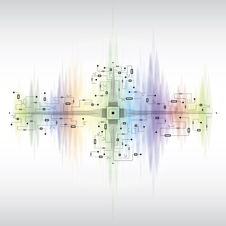 Pulsating rainbow pastel colors and techno elements のイラスト素材