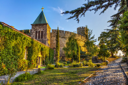 Church of Ruzica, Kalemegdan fortress and path to the lower town. HDR imageの写真素材