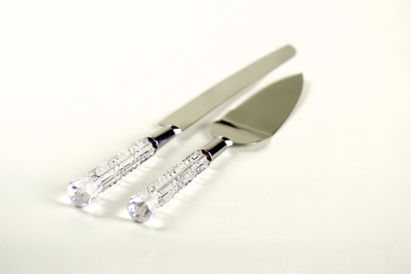 cake spatulas with transparent handlesの写真素材