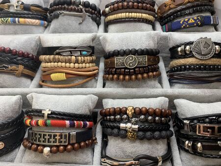 Warsaw, Poland - 24 May 2019: Warsaw Gift Show Handmade Bracelets Jewelry Exposition Store