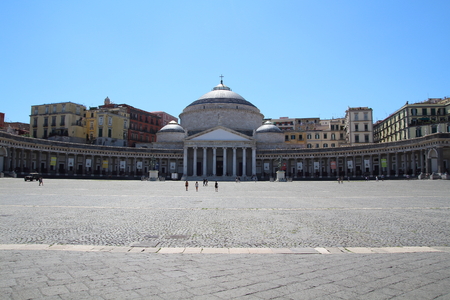 Piazza del Plebiscito, Naples, Italyのeditorial素材
