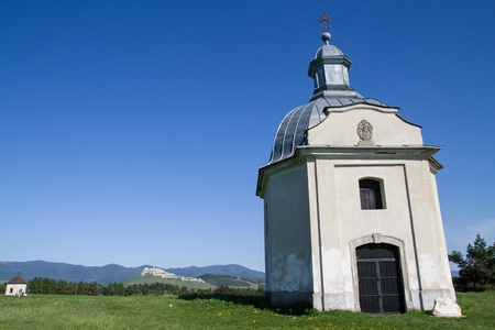 Chapel by Spis castle, Slovakiaの写真素材