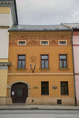 Historical buildings in square in Levoca in Slovakiaのeditorial素材