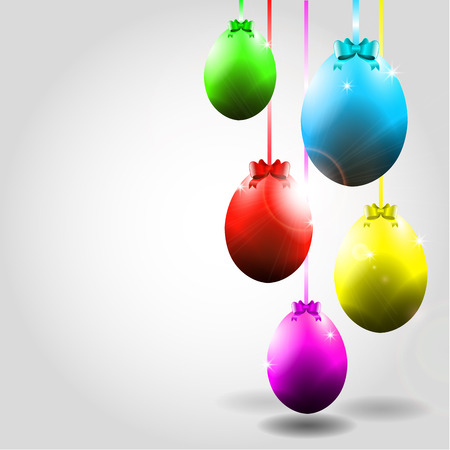 Happy Easter with colorful eggsのイラスト素材