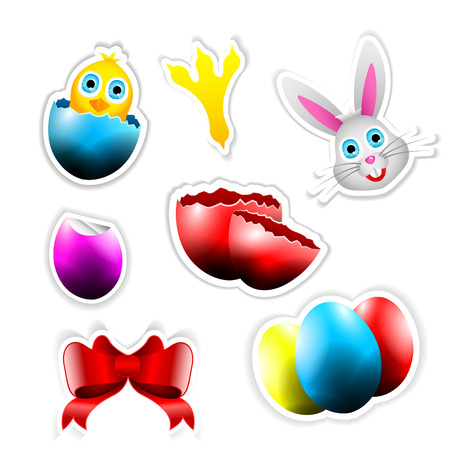 Stickers with Easter Themes for web usage or print usageのイラスト素材