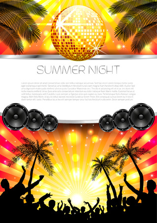 Music Summer Background with Instrumentsのイラスト素材