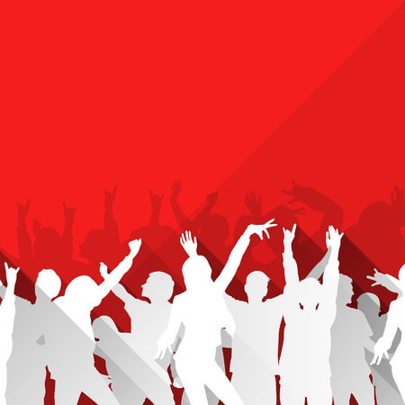 Music background with silhouettes - Flat design style, place for your textのイラスト素材