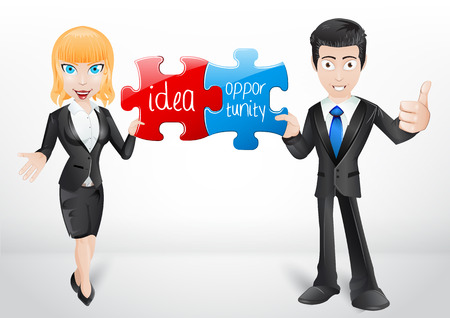 Business team - character vector with place for your textのイラスト素材