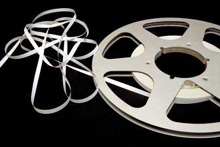 prerun white and silver tape reelの写真素材