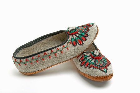 folk slippers from the Polish highlandersの写真素材