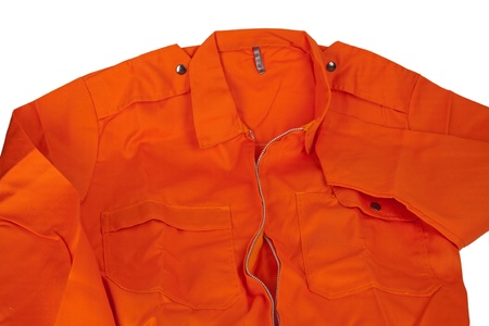 zoom in on the new orange overallsの写真素材