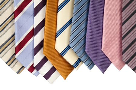 collection of various colorful neckties for men.の写真素材