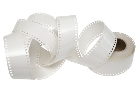white film is unwound from the reelの写真素材