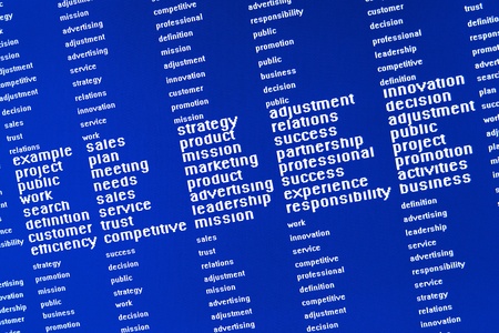 words that describe the problems related to marketing are displayed on a computer screenの写真素材