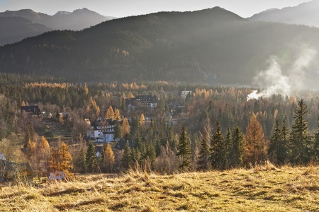 view of the city Zakopane outside the centerの写真素材
