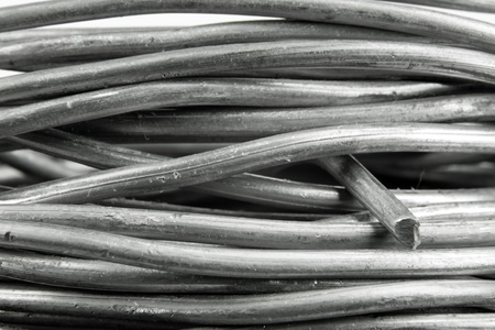 close up of a roll of solder wireの写真素材