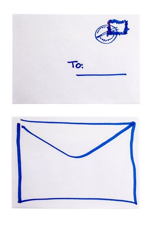 drawn on the envelope another envelopeの写真素材