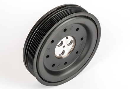 crankshaft pulley takes the drive to other components associated with engineの写真素材