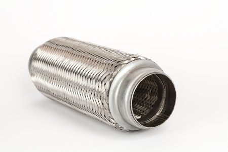 flexible connection to the exhaust system of a passenger carの写真素材
