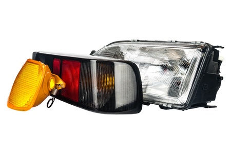 three primary lights used to illuminate the carの写真素材