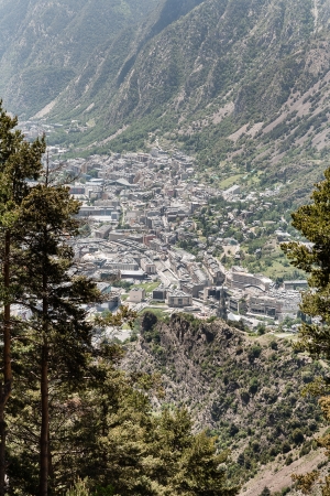 andorra la vella in the arms of the pyreneesの写真素材