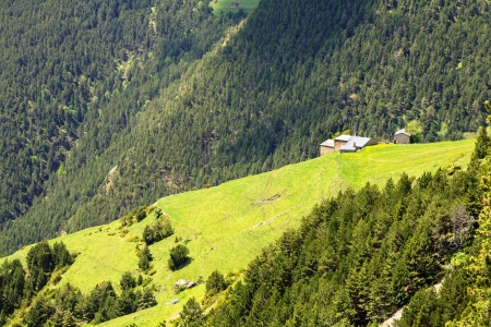Meadows, forests, expanse of landscape Pyrenees in Andorraの写真素材