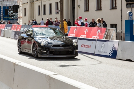 WARSAW, POLAND - SEPTEMBER 15: Racing car, Nissan GTR during the third automotive show のeditorial素材