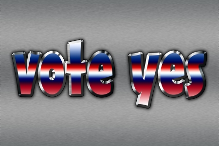 Vote yes, encouragement presented in written formの写真素材
