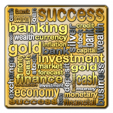 Words that describe issues related to finance and bankingの写真素材