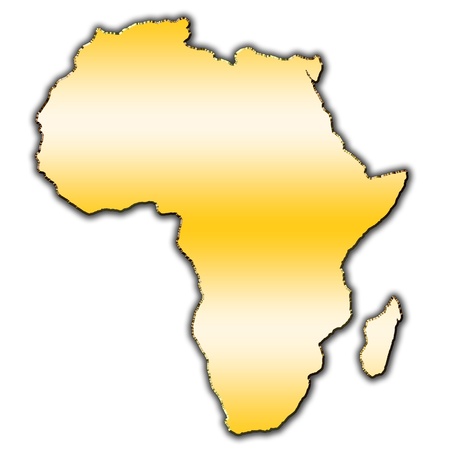 Outline map of Africa covered with gradientの写真素材