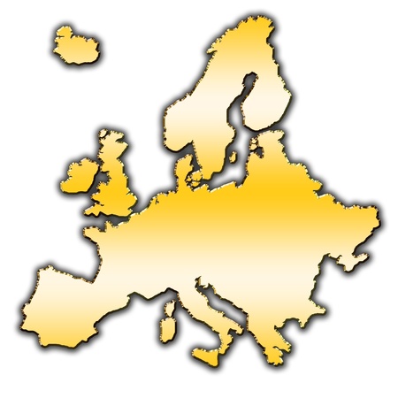 Outline map of Europe covered with gradientの写真素材