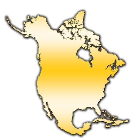 Outline map of North America covered with gradientの写真素材
