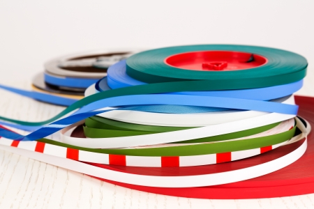 Leader taper is a nonmagnetic tape that is at the beginning and end of audio tapeの写真素材