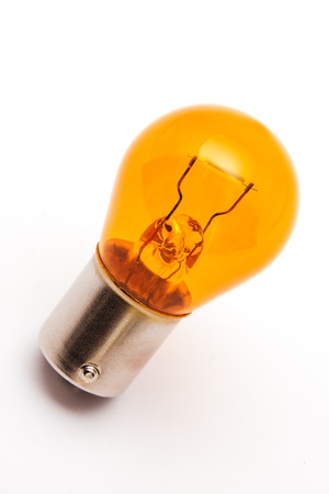 The orange car bulb used for indicator lamps in case install the transparent coversの写真素材