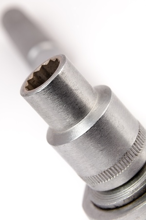 Socket wrench with ratchet mechanism for easy loosening and tightening nuts and boltsの写真素材