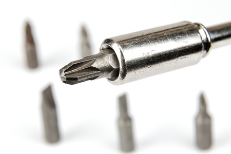 Screwdriver and a few bits can be seen nearbyの写真素材