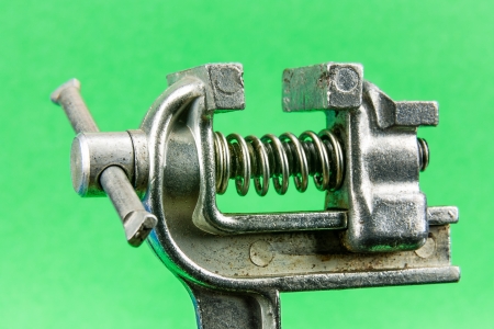 Old small vise for working on small and light elementsの写真素材