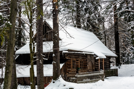 ZAKOPANE - JANUARY 10: The oldest highland cottage のeditorial素材