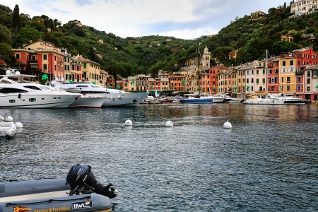 PORTOFINO - MAY 19: Portofino, fishing village on Liguria's Italian Riviera, after 1229 was part of the Republic of Genoa in Ligure in the province of Genoa in Italy on May 19, 2012のeditorial素材
