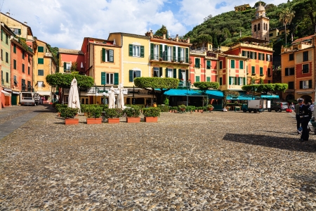 PORTOFINO - MAY 19: Portofino, fishing village on Liguria's Italian Riviera, after 1229 was part of the Republic of Genoa in Ligure in the province of Genoa in Italy on May 19, 2012のeditorial素材