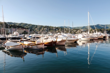 SANTA MARGHERITA, MAY 18: Small marina situated a few kilometers far from Portofino in Santa Margherita in Italy on May 18, 2012のeditorial素材