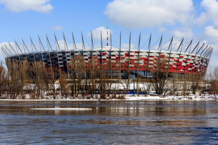 WARSAW - APRIL 07: The National Stadium officially opened on January 29, 2012 build for Euro 2012 football competition in Warsaw in Poland on April 07, 2013のeditorial素材