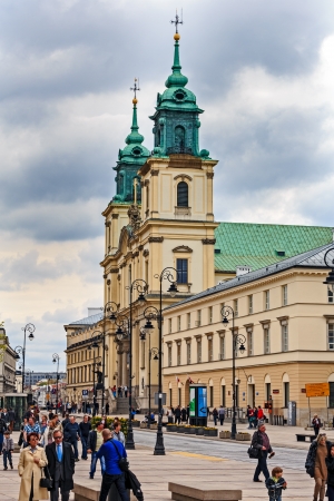 WARSAW - MAY 04: Holy Cross Church designed by the architect Joseph Simon Bellotti,  built between 1679-1696 in Baroque style in Warsaw in Poland on May 04, 2013のeditorial素材